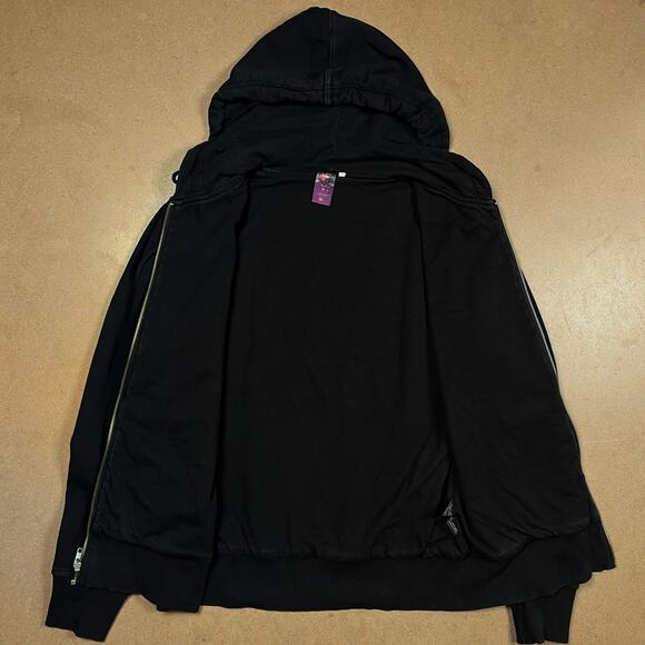 Vintage Ed Hardy Full Zip Hoodie Sweatshirt Faded Black Grunge Goth Emo Y2K - Picture 6 of 16